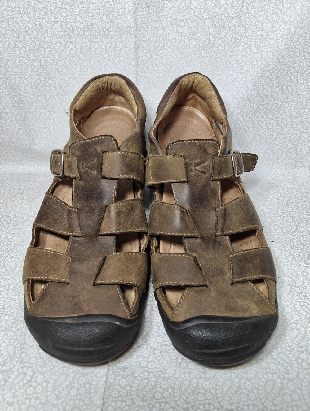 Keen Brown Leather Fisherman Closed Toe Strap Outdoor Walking Womens Shoes Sz 11 - Picture 2 of 9
